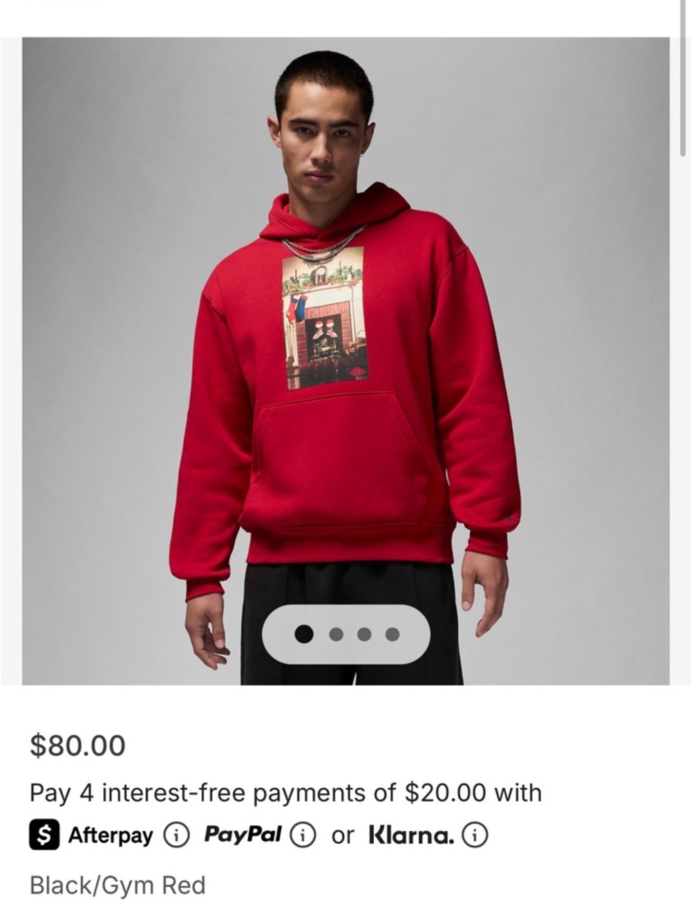 NEW Nike Jordan Jumpman Men's Holiday Chimney Fleece Pullover Hoodie Red Small